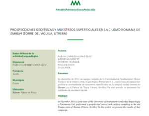 PROSPECCIONES GEOFÍSICAS Y MUESTREOS SUPERFICIALES EN LA CIUDAD ROMANA DESIARUM (TORRE DEL ÁGUILA, UTRERA). Anuario de Arqueología de Andalucía (2014)-image